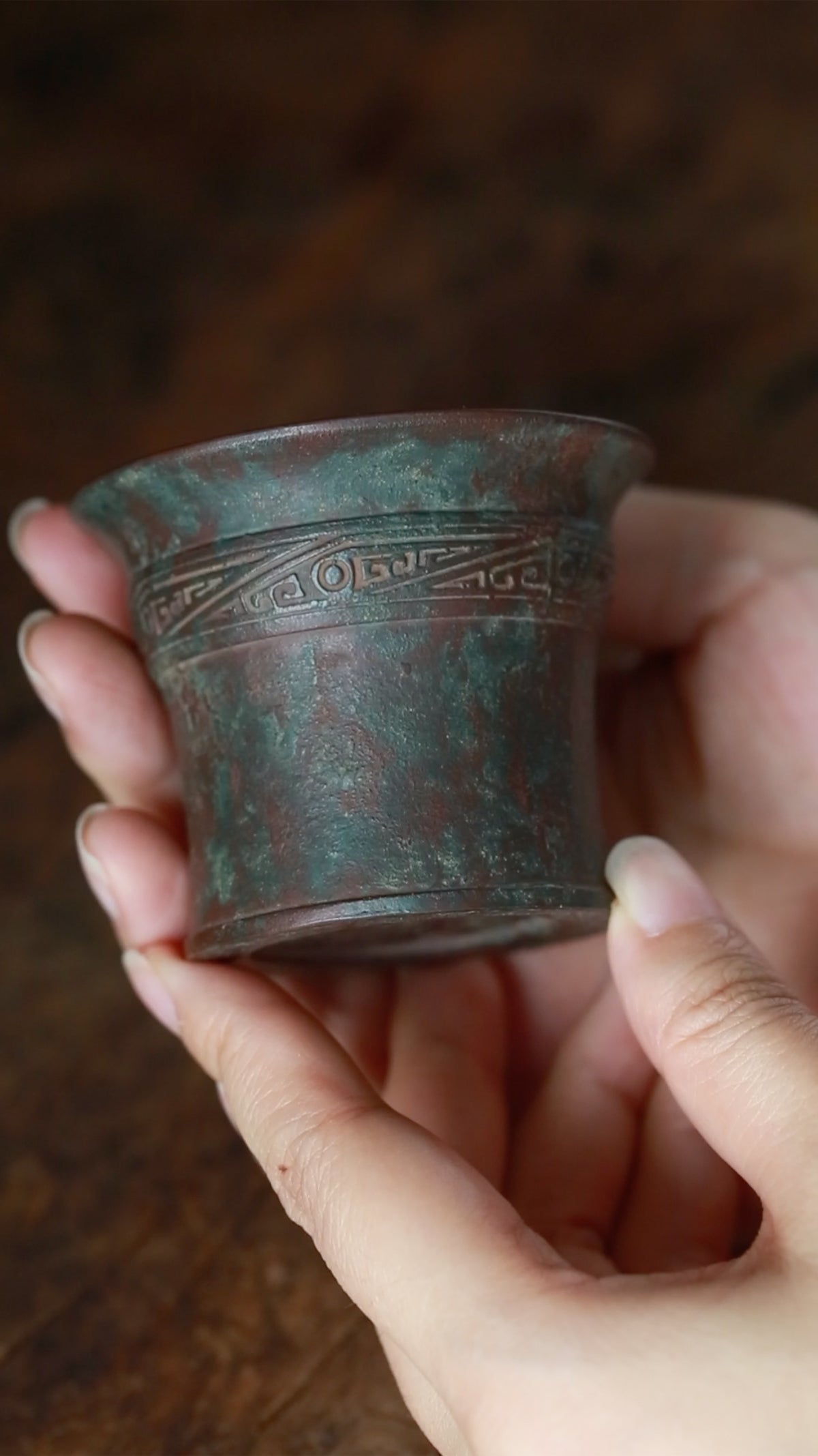 Bronze Ancient Motif Master Teacup